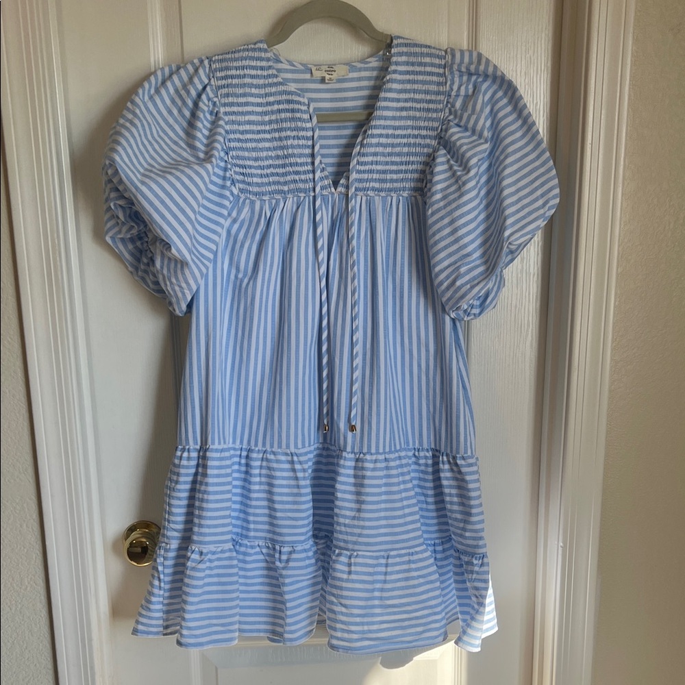 Entro Blue and White Stripe Dress